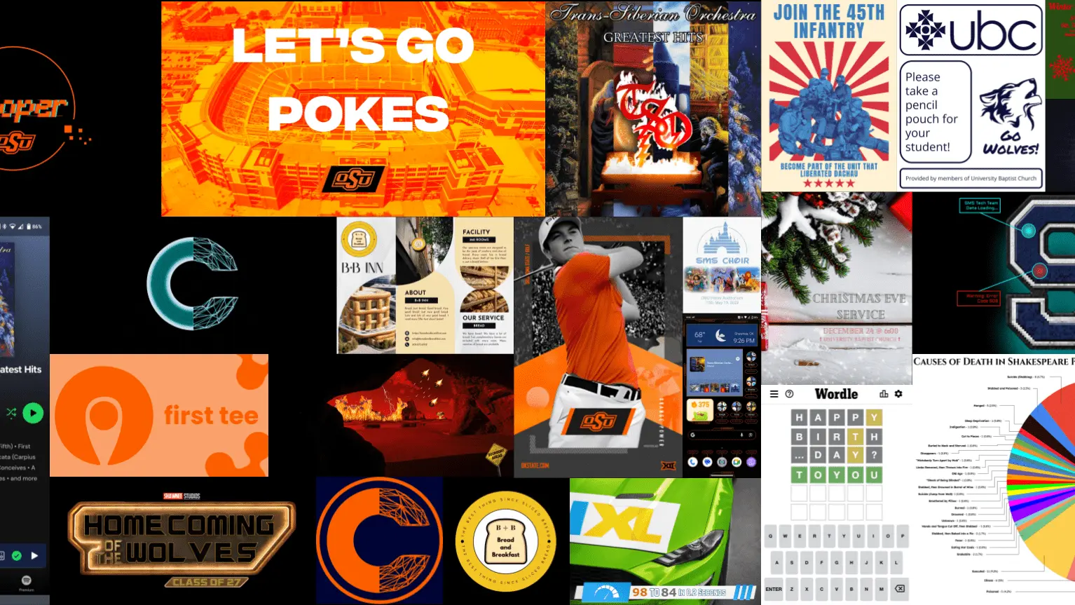 Collage of designs